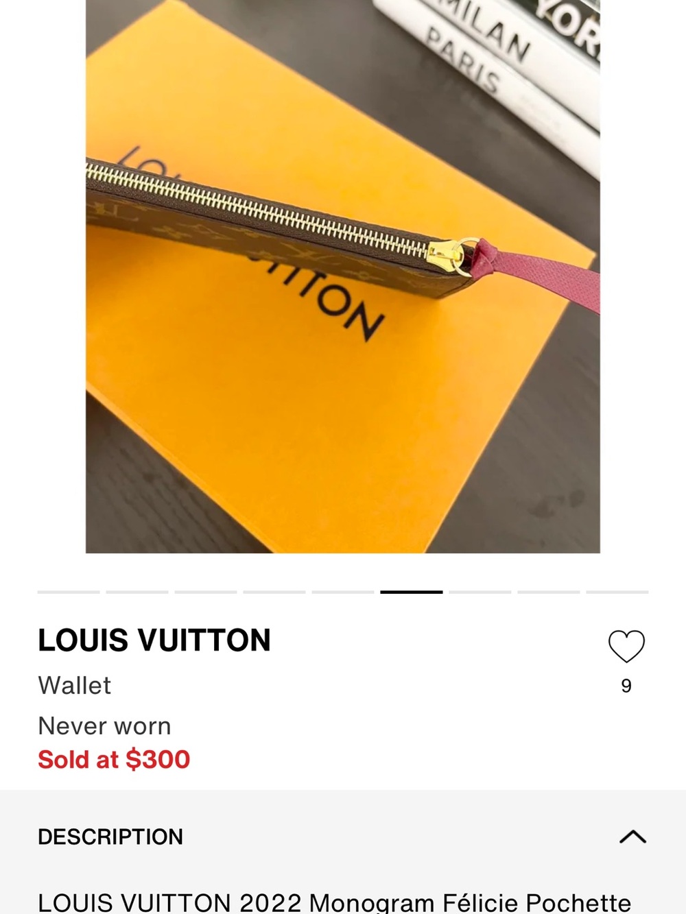 Louis Vuitton Monogram Zip Card Holder in Brown and Gold - Picture 6 of 9